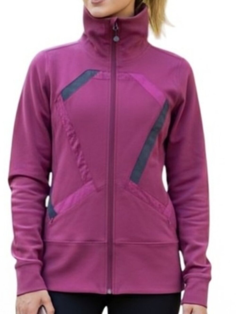 Lululemon Origami Stride Jacket Women 6 Fuchsia Luon Full Zip